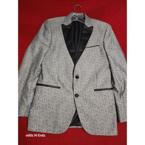 Kenneth Cole Men Awareness Satin Black Tuxedo Blazer Jacket Coat 40R Lapel Patte